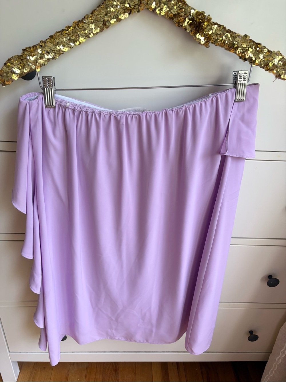 Amanda Uprichard x Revolve Tally Dress Lilac Ruffle Strapless Sz Medium - Picture 4 of 9